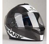 SHARK Casque Moto SPARTAN CARBON SKIN DWS, Noir/Blanc, Taille S