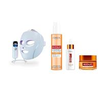 Shark Cryoglow x L'Oréal Paris - Routine de soin du visage - Masque LED avec technologie de refroidissement du contour des yeux + Coffret Revitalift Clinical Vitamine C (nettoyant, sérum, soin)