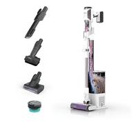 Shark Detect Clean & Empty Aspirateur Balai sans Fil spécial Poils d’Animaux, Autonomie 60min, Système Anti-allergènes, Base Auto-vidante 45 Jours, Anti-emmêlement, Technologie FloorDetect, Blanc