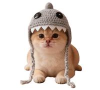 Shark Ďog Hat - Dog Dress Up Haт Foř Pets | Cute Shark Costume Ĥat for Cats Dogs | Breathable Felt and Yarn Pet Headwear, Før Photography Theme Parties Halloween Birthday, Fits Head Circumference Und
