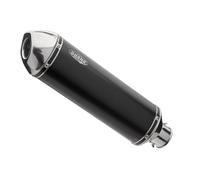 SHARK EXHAUST DSX-5 aluminium eloxé/bouchon d’extrémité en acier inoxydable poli noir, noir