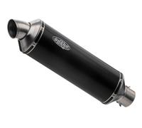 SHARK EXHAUST Trophy eloxed aluminium/embout brossé inox noir, noir