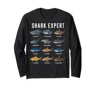 Shark Expert Chart Kids Boys Men Ocean Species Manche Longue