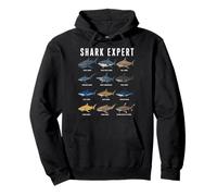 Shark Expert Chart Kids Boys Men Ocean Species Sweat à Capuche