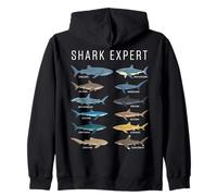 Shark Expert Chart Kids Boys Men Ocean Species Sweat à Capuche