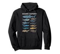 Shark Expert Chart Kids Boys Men Ocean Species Sweat à Capuche