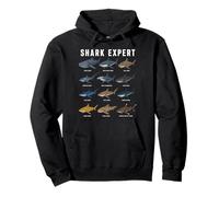 Shark Expert Chart Kids Boys Men Ocean Species Sweat à Capuche