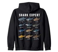 Shark Expert Chart Kids Boys Men Ocean Species Sweat à Capuche