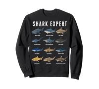 Shark Expert Chart Kids Boys Men Ocean Species Sweatshirt