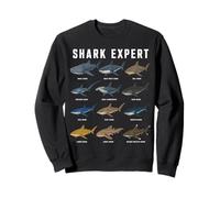 Shark Expert Chart Kids Boys Men Ocean Species Sweatshirt