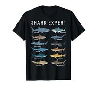 Shark Expert Chart Kids Boys Men Ocean Species T-Shirt