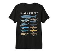 Shark Expert Chart Kids Boys Men Ocean Species T-Shirt Haut de Gamme