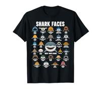 Shark Faces Ocean Shark Lover Marine Types de Requins drôles T-Shirt