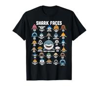Shark Faces Ocean Shark Lover Marine Types de Requins drôles T-Shirt