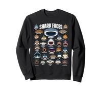 Shark Faces - Shark Lover Ocean Marine Biology Plongeur Sweatshirt