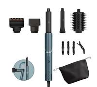 Shark FlexStyle HD450TLEU Kit cadeau avec sèche-cheveux et coiffeur en édition limitée 5 en 1, fer à friser, brosse ronde, concentrateur, pinces et étui, sans dommages causés par la chaleur, bleu