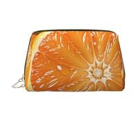 Shark in The Sea Trousse de maquillage en cuir de grande capacité, trousse de rangement de voyage, double usage, trousse de toilette et trousse de maquillage, Orange, Taille unique, Cartable