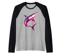 Shark Lover Marine Biologie Animal Science Requins Colorés Manche Raglan