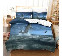 Shark Microfibre Douce Facile D'entretien Housse De Couette De Parure De Convient ¿¿ Toutes Les Personnes Pi¿¿Ces Quilt Cover Fermeture ¿¿ Glissi¿¿Re Single£¿Xcm£©