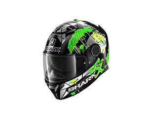 SHARK NC Casque Moto Hommes, Noir/Vert, S