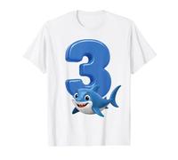 Shark Numéro 3 Anniversaire Océan Kids Party 3ème Plage Trois T-Shirt Graphique avec Valeur