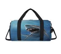 Shark OceansJaw Sac de sport avec compartiment à chaussures Sac de voyage Sac de gym Organiseur de bagages pour femmes, hommes, enfants, filles et garçons