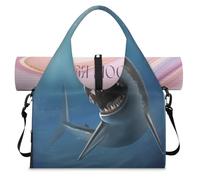 Shark OceansJaw Sac de sport avec compartiment à chaussures Sac fourre-tout pour la gym, le yoga, les voyages, couleur, L, Sac de voyage