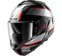 Shark OXO Sikter, casque rabattable XL Noir/Argent/Rouge Noir/Argent/Rouge