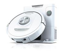 Shark PowerDetect Robot aspirateur à vidage automatique avec navigation 3D et LiDAR, base anti-allergène/anti-odeur, contournement obstacles, moquettes et sols durs, WiFi/App, blanc AV2820VEEUWH