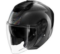 Shark RS Jet Carbon Ikonik Casque jet, Noir/Argent, Taille XL (61/62)