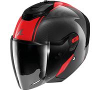 Shark RS Jet Carbon Skin Casque jet, noir-rouge, taille S pour homme