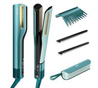 Shark SilkiPro Straight Lisseur + Sèche-cheveux en un avec étui de rangement résistant à la chaleur - Turquoise [HT401EUBL]