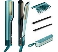 Shark SilkiPro Straight Lisseur + Sèche-cheveux en un avec étui de rangement résistant à la chaleur - Turquoise [HT401EUBL]