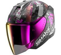 Shark Skwal i3 Jet Hellcat Casque jet, noir-blanc-rose, taille XS pour homme