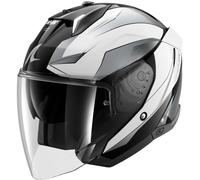 Shark Skwal i3 Jet Mekarium, casque ouvert XS Noir/Blanc/Gris Noir/Blanc/Gris
