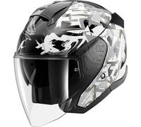 Shark Skwal Jet Pranz Casque jet, noir-blanc-or, taille S pour homme
