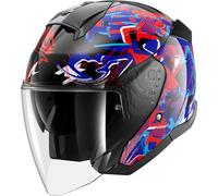 Shark Skwal Jet Pranz Casque jet, noir-charbon-rouge-bleu, taille XL pour homme
