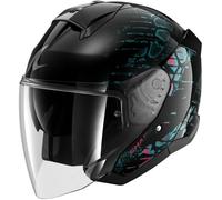 Shark Skwal Jet Reptaia, casque ouvert M Noir/Turquoise/Fuchsia Noir/Turquoise/Fuchsia