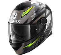 Shark Spartan Adrian Parassol Mat Casque, noir-gris-vert, taille XL pour homme