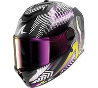 Shark Spartan GT Pro Carbon Sthyr, casque intégral XXL Mat Carbone/Blanc/Mauve/Jaune Mat Carbone/Blanc/Mauve/Jaune