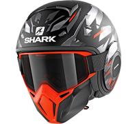 Shark Street Drak Kanhji, casque jet XS Noir Mat/Gris/Orange Noir Mat/Gris/Orange