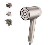 Shark STYLE iQ Sèche-cheveux et styler 3-en-1, brosse de style, concentrateur, diffuseur de boucles, ionique, séchage rapide, sans dommage thermique, diffuseur d'air froid, couleur champagne HD120SLEU