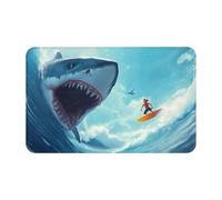 Shark SurfingSupernatural Symbols Black Printing 1 pièce Serviette de plage en velours peau de pêche à séchage rapide surdimensionnée 140 x 70 cm pour adultes, serviette super absorbante