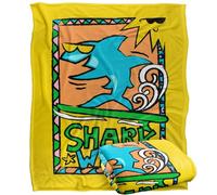 SHARK WEEK: TELEVISION SERIES Rad Surfing Shark Plaid Ultra Doux au Toucher Soyeux - 152 x 127 cm