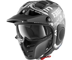 Shark X-Drak Freestyle Cup Mat Casque jet, Noir/Blanc, Taille XS (53/54)