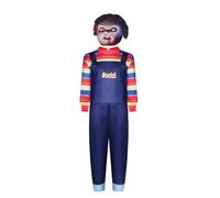 SharkBebe Costume de Chucky Movie pour garçons - Costume de jeu de rôle de dessin animé pour Halloween, cosplay (multicolore, 8 à 9 ans)