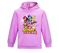 SharkBebe Sweat à capuche pour garçons et filles en coton à manches longues pour enfant Sweat The Little Outfits School Top, violet, 4-5 ans