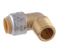 SharkBite Adaptateur coude mâle à 90 degrés max 1,27 cm x 1,27 cm, raccord de plomberie en laiton, tuyau PEX, cuivre, CPVC, PE-RT, HDPE, UR280A