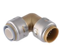 SharkBite Coude à 90 degrés de transition en polybutylène Max 1,9 cm x 1,9 cm, raccord de plomberie en laiton, tuyau PEX, cuivre, CPVC, PE-RT, HDPE, UR4256A