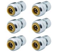 SharkBite Lot de 6 raccords de vanne d'arrêt à compression de 0,6 cm (0,9 cm) x 0,9 cm, raccord de plomberie en laiton, tuyau PEX, cuivre, CPVC, PE-RT, HDPE, U3523LF